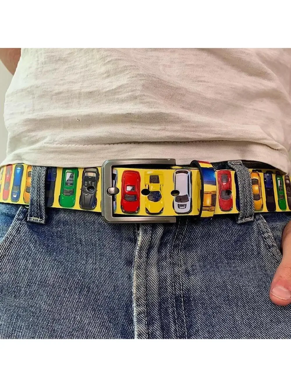 Y2K Multi White Unique Belt 41 Inch